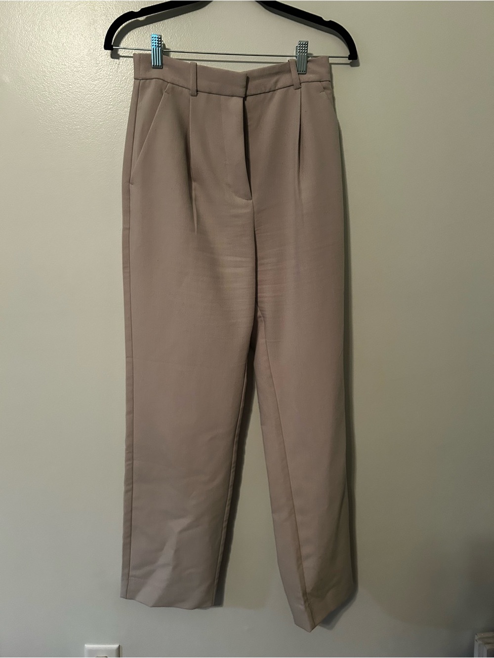 A&F High-Rise Tailored Women's Trousers in Taupe